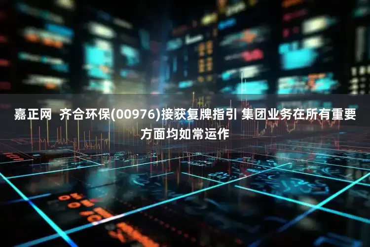 嘉正网  齐合环保(00976)接获复牌指引 集团业务在所有重要方面均如常运作